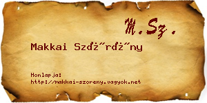 Makkai Szörény névjegykártya